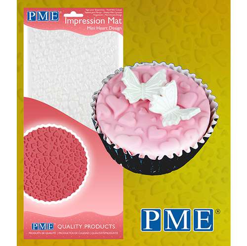 PME Mini Heart Design Impression Mat - Click Image to Close